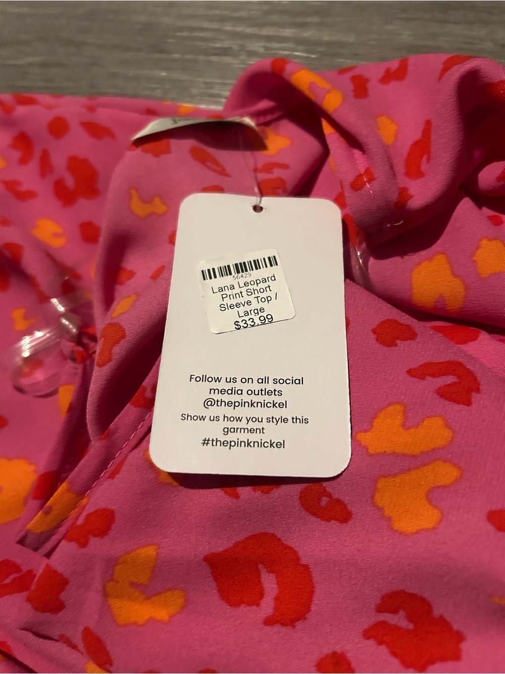 Pink Animal Print Short Sleeve Top - Picture 8 of 8